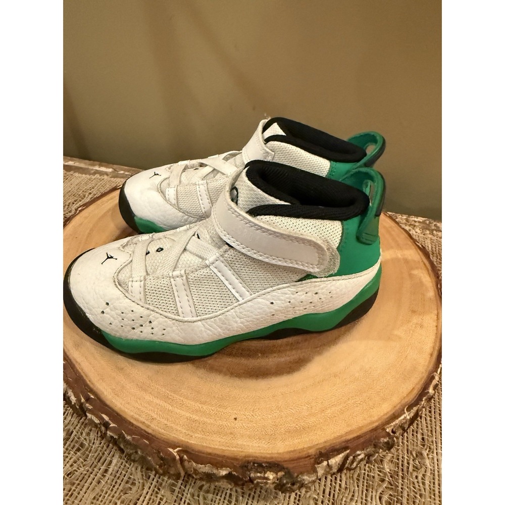 Nike Jordan 6 Rings Toddler‎ White/Green (323420 131) Sz 10C Lucky Green